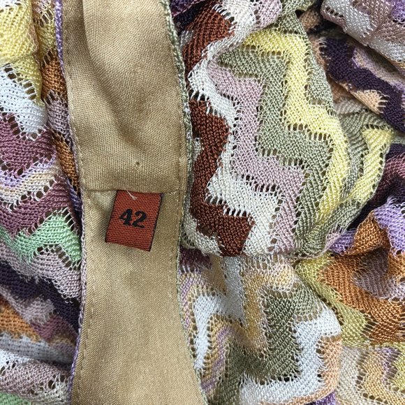 Missoni Orange Label V-Neck Zigzag Knit Dress - Picture 10 of 15